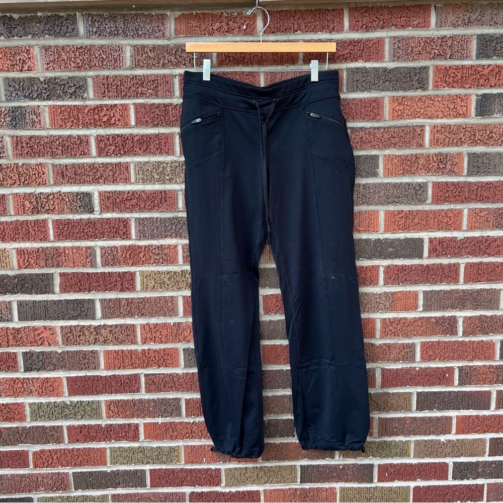 Hyba Black Mid Rise Wide Leg Joggers Active Leggings Sweatpants